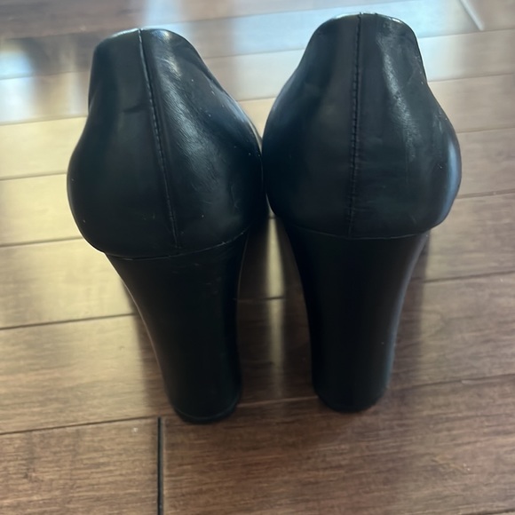 Aldo chunky heels in black leather size 9 - Picture 3 of 5